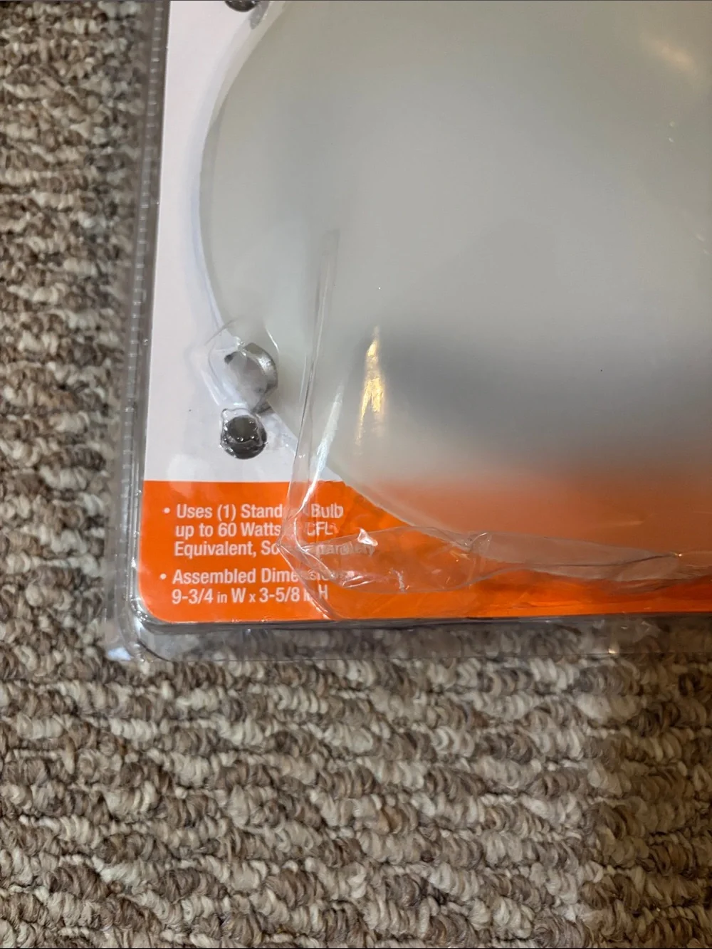 Commercial Electric Frosted Glass Flush Mount Light Cover - NWT